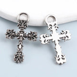 20pcs Cross Alloy Charms Christian Silver Pendants DIY Jewelry Findings