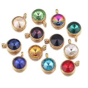 10pcs 10mm Stainless Steel Rhinestone Beads Charms for Necklace Bracelet DIY