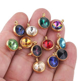 10pcs 10mm Stainless Steel Rhinestone Beads Charms for Necklace Bracelet DIY