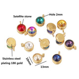 10pcs 10mm Stainless Steel Rhinestone Beads Charms for Necklace Bracelet DIY