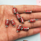 10pcs 3D Cola Drink Enamel Charms Metal Pendants DIY Jewelry Accessories