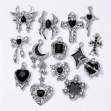 5pcs Enamel Charms Dark Y2K Style Pendants for DIY Jewelry Making