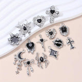 5pcs Enamel Charms Dark Y2K Style Pendants for DIY Jewelry Making