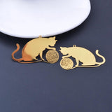 10pcs Brass Stainless Steel laser cutting Charms Cat Pendant DIY Jewelry Earring