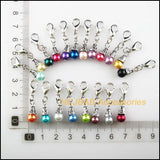 20Pcs Tibetan Silver Tiny Cone Retro Glass Charms with Lobster Claw Clasps