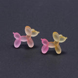 6pcs Gradient Balloon Dog Charms for DIY Jewelry Making