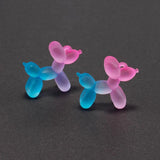 6pcs Gradient Balloon Dog Charms for DIY Jewelry Making