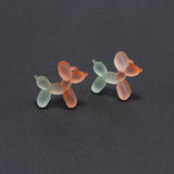 6pcs Gradient Balloon Dog Charms for DIY Jewelry Making