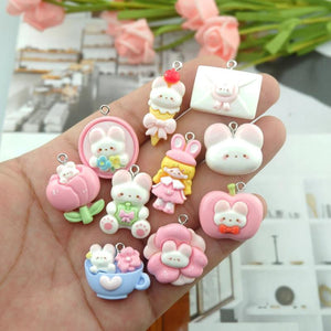 Bear Flower Charms for DIY Jewelry Making - Earring Bracelet Pendant Findings