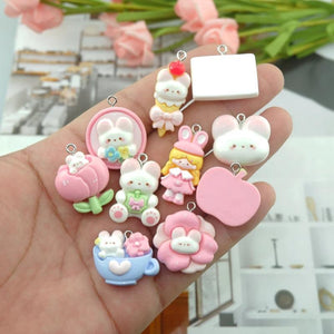 Bear Flower Charms for DIY Jewelry Making - Earring Bracelet Pendant Findings