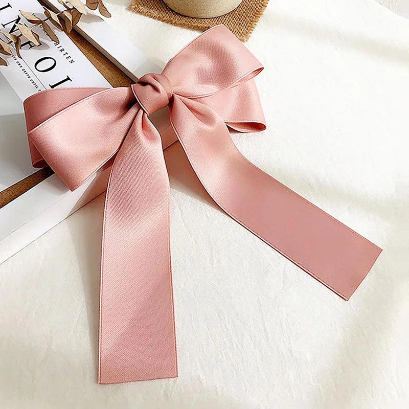 Beige Bow Ribbon Hairpin for Women Girls - Summer Hair Accessories