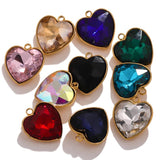 5pcs Stainless Steel LOVE Glass Crystal Charms DIY Jewelry Making