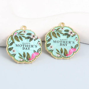10pcs Enamel Word Plate Charms Pendants Mother Jewelry DIY Findings