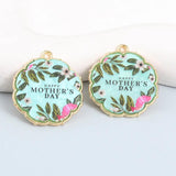 10pcs Enamel Word Plate Charms Pendants Mother Jewelry DIY Findings
