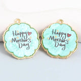 10pcs Enamel Word Plate Charms Pendants Mother Jewelry DIY Findings