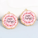 10pcs Enamel Word Plate Charms Pendants Mother Jewelry DIY Findings