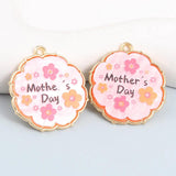 10pcs Enamel Word Plate Charms Pendants Mother Jewelry DIY Findings