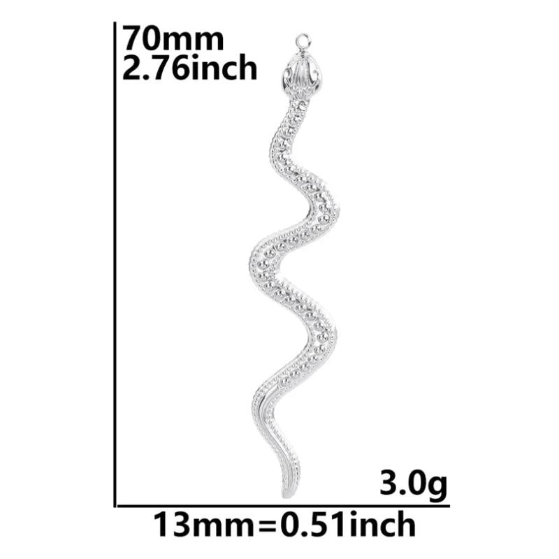 5pcs Steel Elephant Serpent Snake Charm Heart Pendant Stainless Steel Charms