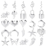 5pcs Steel Elephant Serpent Snake Charm Heart Pendant Stainless Steel Charms