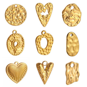 3pcs Stainless Steel Heart Charms For DIY Jewelry Making