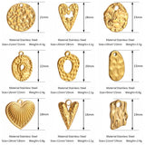 3pcs Stainless Steel Heart Charms For DIY Jewelry Making