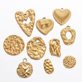 3pcs Stainless Steel Heart Charms For DIY Jewelry Making