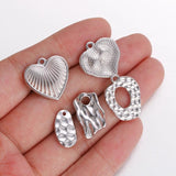 3pcs Stainless Steel Heart Charms For DIY Jewelry Making