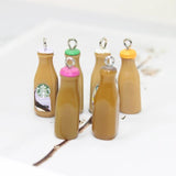 10Pcs 3D Coffee Bottle Charm Pendant Keychain Necklace Earring Jewelry Accessory