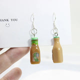 10Pcs 3D Coffee Bottle Charm Pendant Keychain Necklace Earring Jewelry Accessory