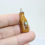 10Pcs 3D Coffee Bottle Charm Pendant Keychain Necklace Earring Jewelry Accessory