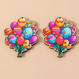 10pcs Wooden Rabbit Easter Egg Charms for Jewelry Making DIY Necklaces Earrings
