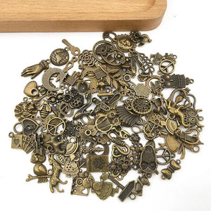 100pcs Antique Bronze Mix Charms Pendant for DIY Jewelry Making
