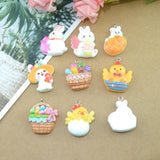 10pcs Easter Bunny Chicken Charms for Jewelry Making DIY Pendants Bulk
