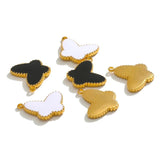5pcs Butterfly Charms Stainless Steel Enamel DIY Jewelry Findings