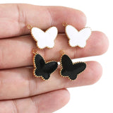 5pcs Butterfly Charms Stainless Steel Enamel DIY Jewelry Findings