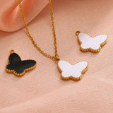 5pcs Butterfly Charms Stainless Steel Enamel DIY Jewelry Findings