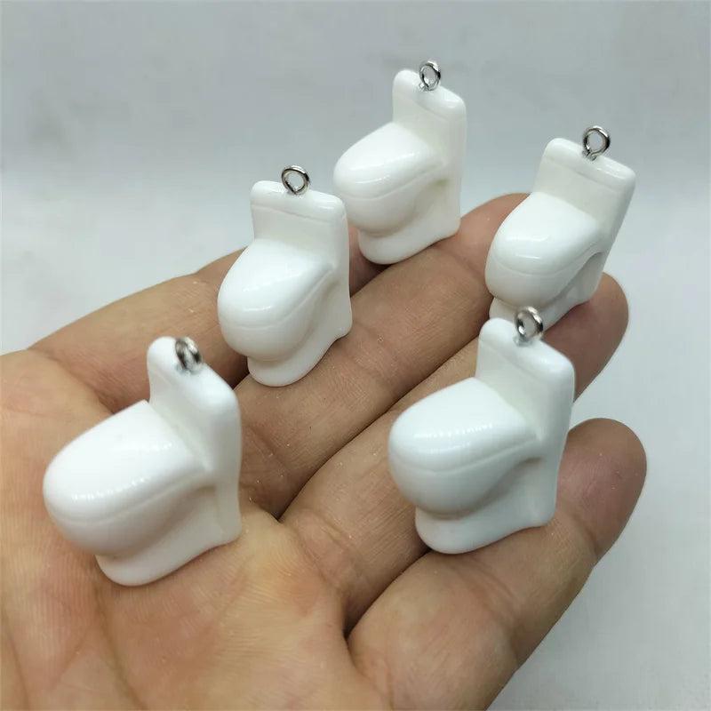 10pcs Resin Closestool Charms Cartoon Charm Pendants DIY Earrings Bracelets