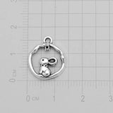 50pcs Antique Silver Easter Charms Rabbit Bunny Pendants Lot DIY Jewelry Making