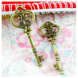 10Pcs Antique Bronze Key Charms for DIY Jewelry Findings