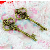 10Pcs Antique Bronze Key Charms for DIY Jewelry Findings