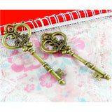 10Pcs Antique Bronze Key Charms for DIY Jewelry Findings