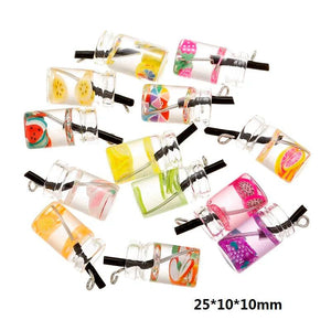 Tea with Milk Resin Earring Charms for DIY Jewelry Making