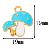 20Pcs Colourful Alloy Enamel Mushroom Plant Pendant Diy Charms