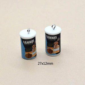 10pcs Funny Mini Dog Food Resin Charms for DIY Jewelry Crafts