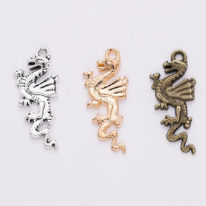 20Pcs Dragon Pendant Animal Charms for DIY Jewelry Necklace Earrings