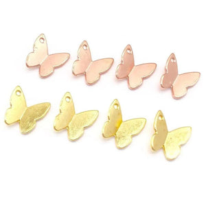 60 pcs Butterfly Charms Tibetan Bronze Silver Pendants DIY Craft