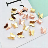 60 pcs Butterfly Charms Tibetan Bronze Silver Pendants DIY Craft