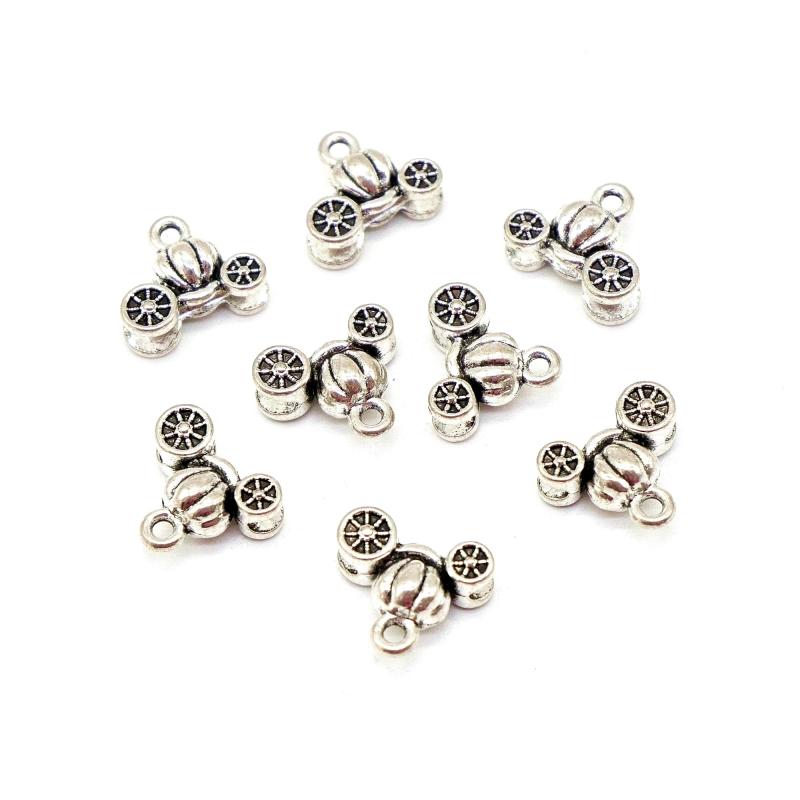 20pcs Pumpkin Carriage Charms Tibetan Silver Pendants DIY Craft