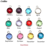 20pcs 8.6mm Colorful Birthstone Crystal Charms for DIY Jewelry Making