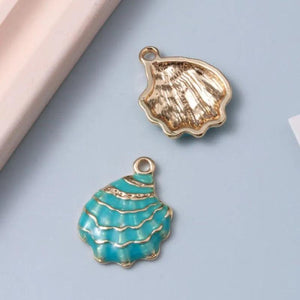 10pcs Shell Enamel Charms Summer Ocean Style Lovely Pendants for DIY Jewelry